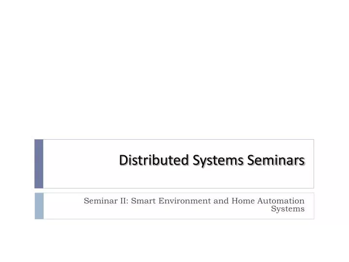 distributed systems seminars