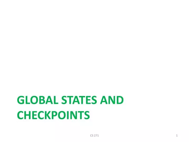 global states and checkpoints