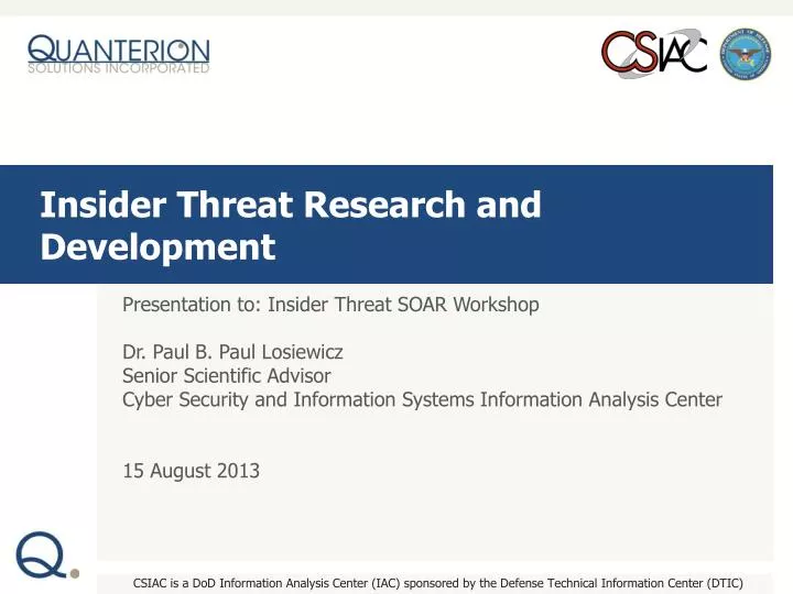 insider threat research and development
