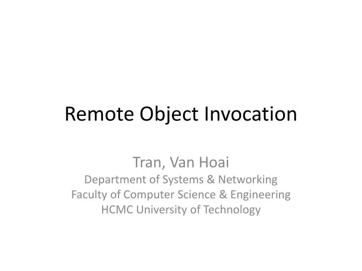 remote object invocation