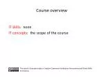 Course overview - slide 1
