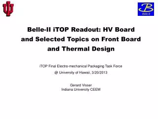 Belle-II iTOP Readout: HV Board and Selected Topics on Front Board and Thermal Design