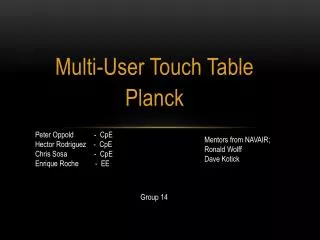Multi-User Touch Table Planck