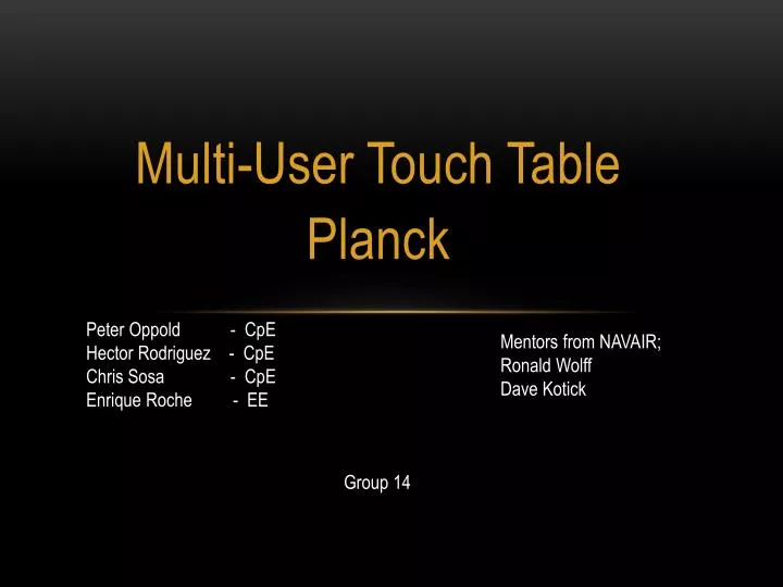 multi user touch table planck