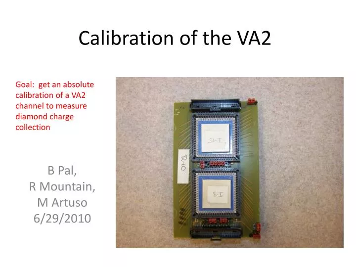 calibration of the va2