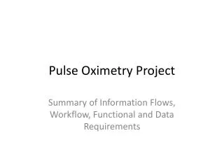Pulse Oximetry Project