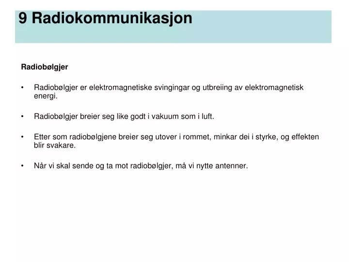 9 radiokommunikasjon