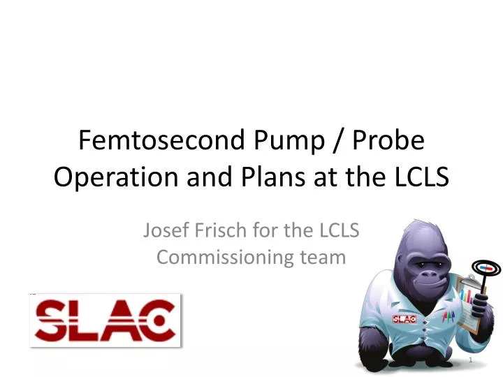 femtosecond pump probe operation and plans at the lcls