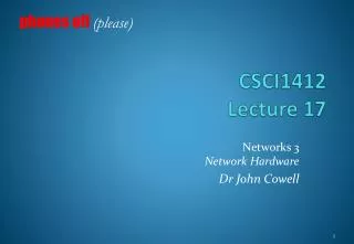 CSCI1412 Lecture 17
