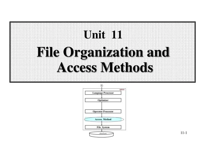 unit 11 file organization and access methods