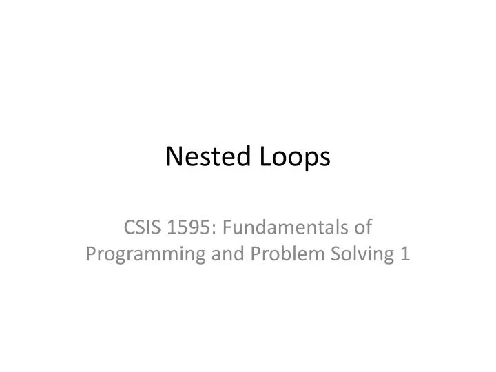 nested loops
