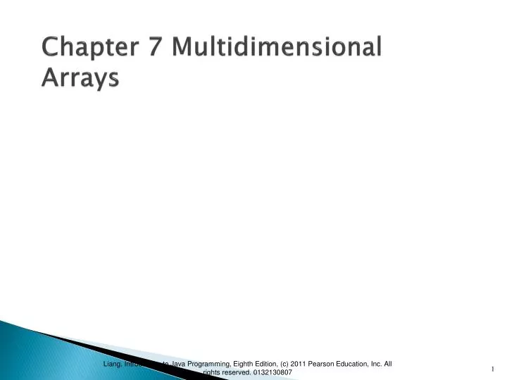 chapter 7 multidimensional arrays