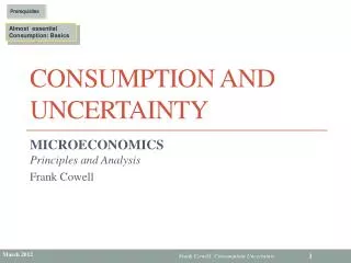 Consumption and Uncertainty
