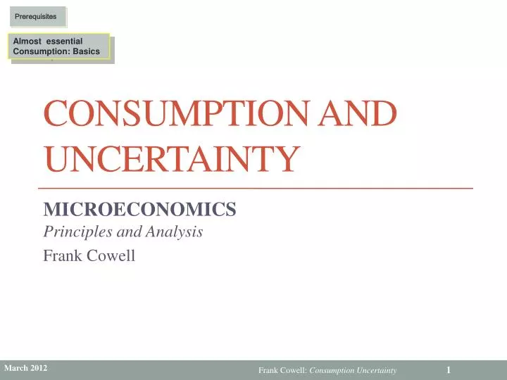 consumption and uncertainty