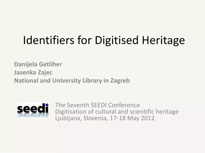 identifiers for digitised heritage