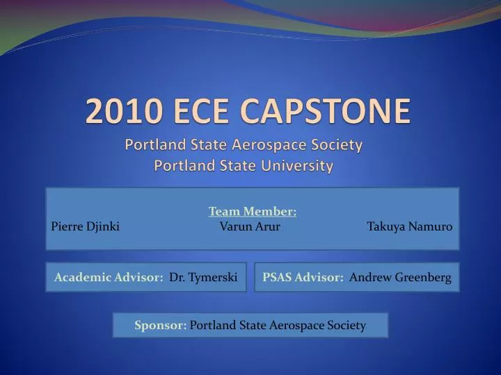 2010 ece capstone portland state aerospace society portland state university