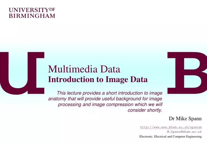 multimedia data introduction to image data