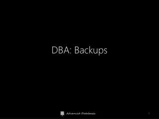 DBA: Backups