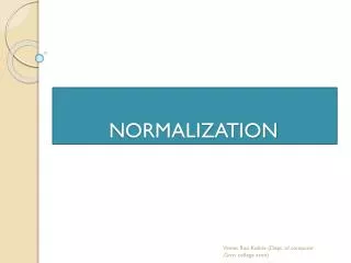 NORMALIZATION