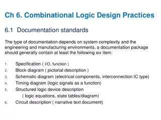 Ch 6. Combinational Logic Design Practices