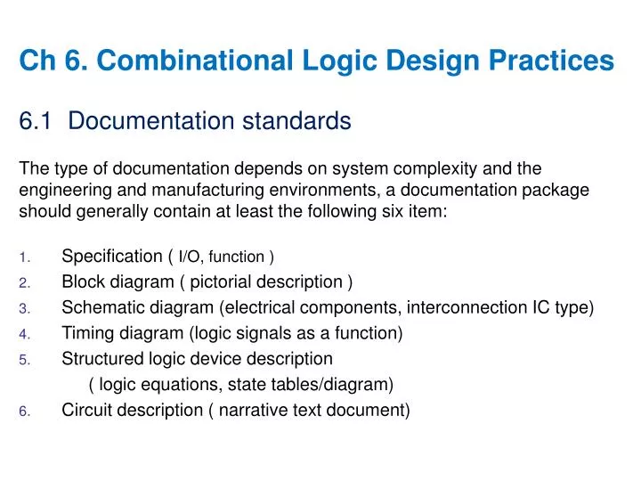 ch 6 combinational logic design practices