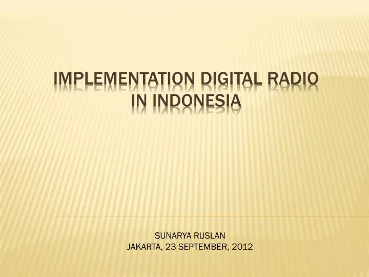 implementation digital radio in indonesia