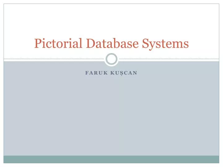 pictorial database systems