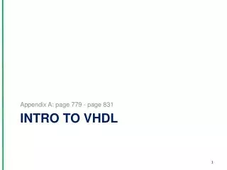 Intro to VHDL