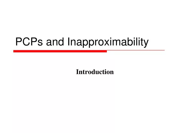 pcps and inapproximability