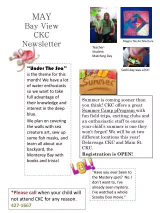 MAY Bay View CKC Newsletter