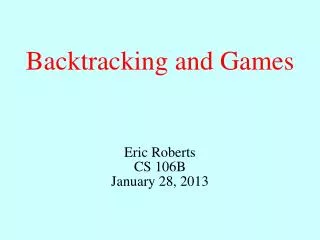 Backtracking and Games