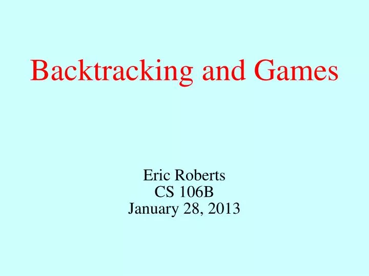backtracking and games