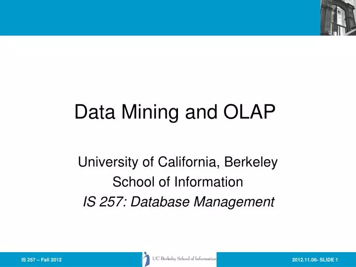 data mining and olap