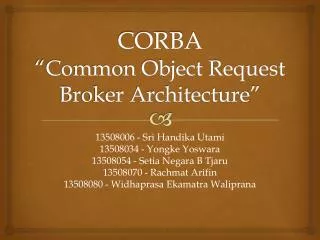 corba common object request broker architecture