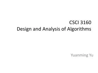 CSCI 3160 Design and Analysis of Algorithms