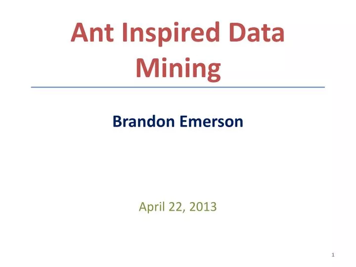ant inspired data mining