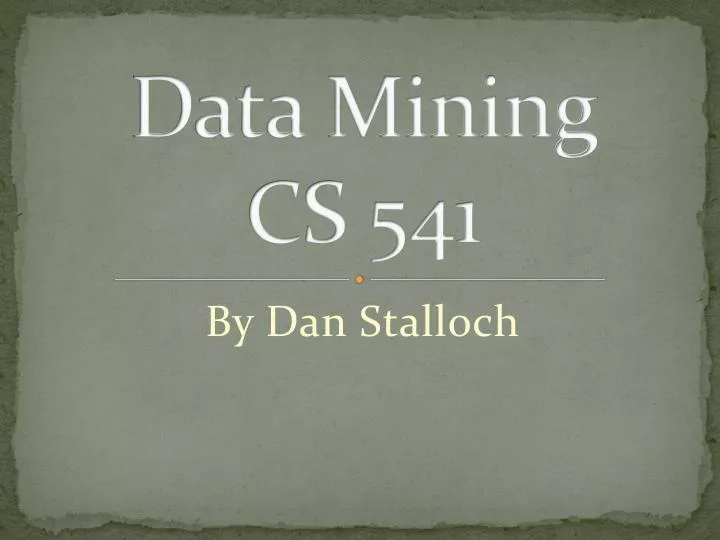 data mining cs 541