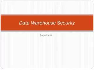 Data Warehouse Security
