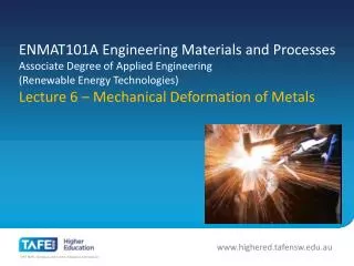 Mechanical Deformation of Metals