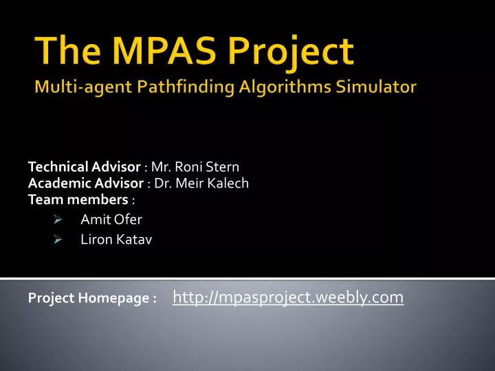 the mpas project multi agent pathfinding algorithms simulator