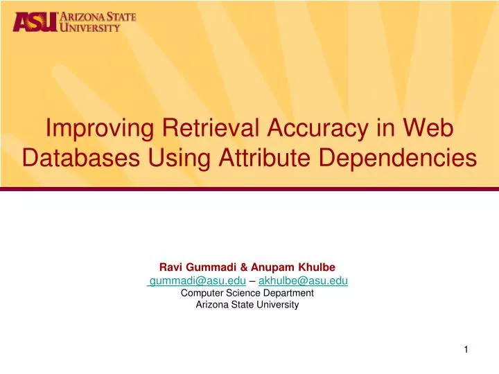 improving retrieval accuracy in web databases using attribute dependencies