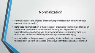 Normalization