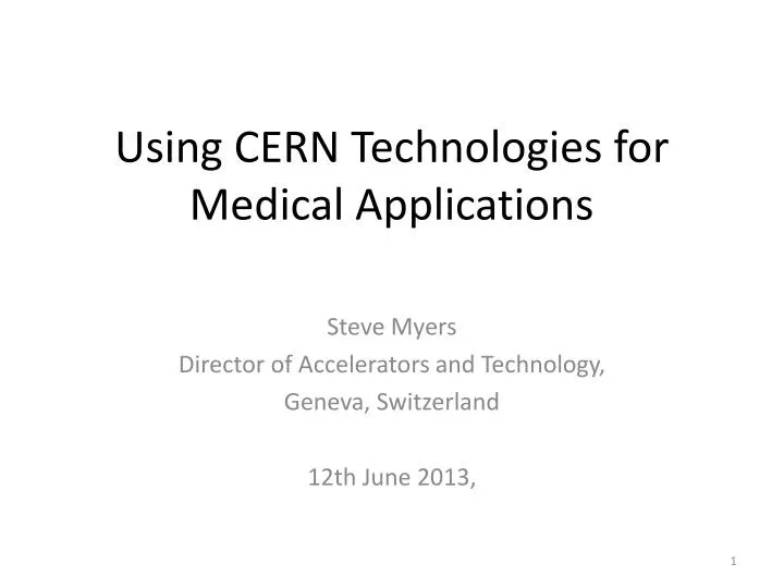 using cern technologies for medical applications