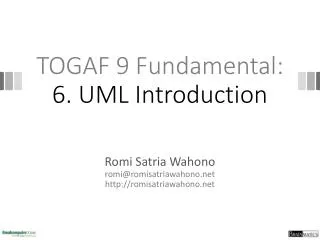 TOGAF 9 Fundamental: 6. UML Introduction