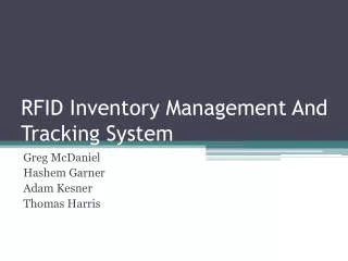 RFID Inventory Management And Tracking System