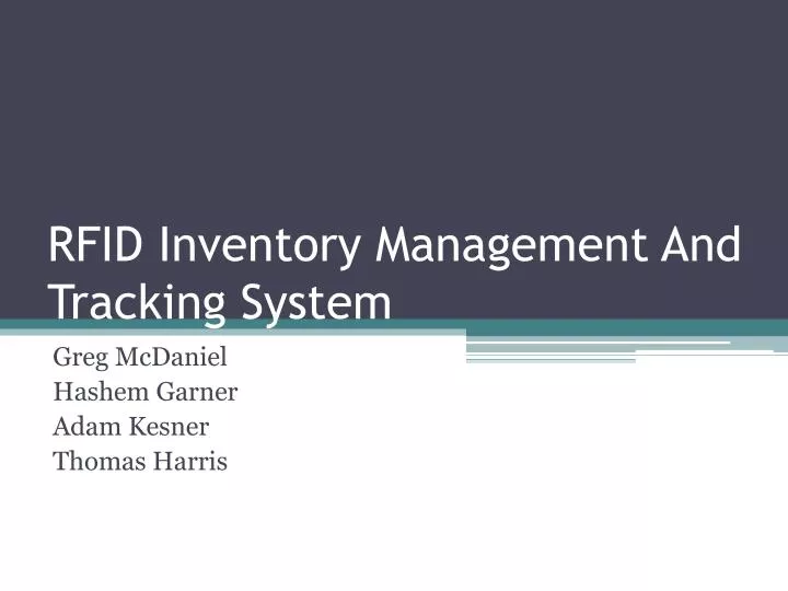 rfid inventory management and tracking system