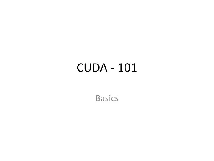 cuda 101