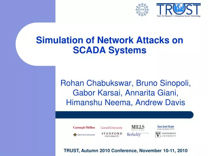 simulation of network attacks on scada systems