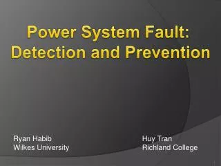 Power System Fault: Detection and Prevention