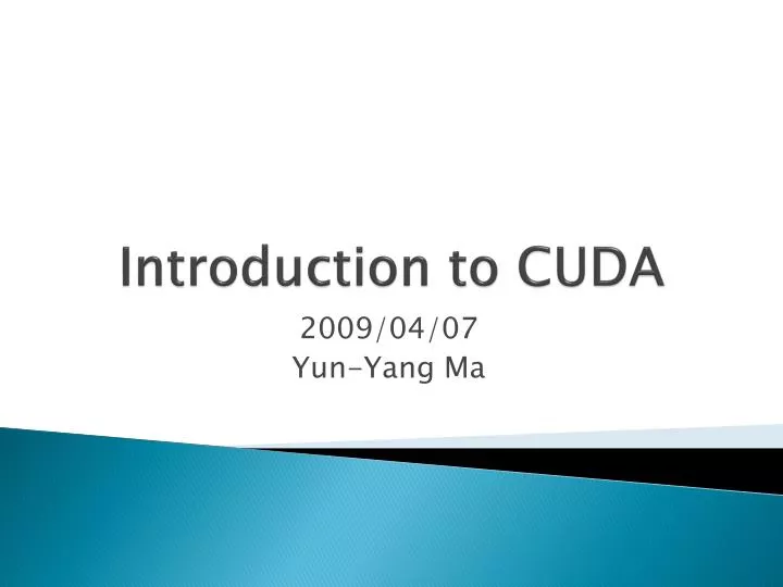 introduction to cuda